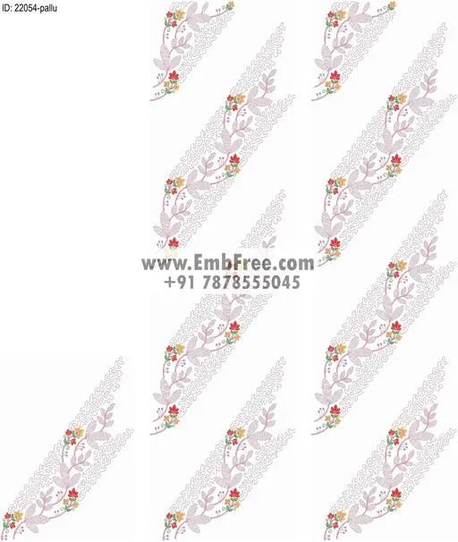 saree pallu skatt embroidery design