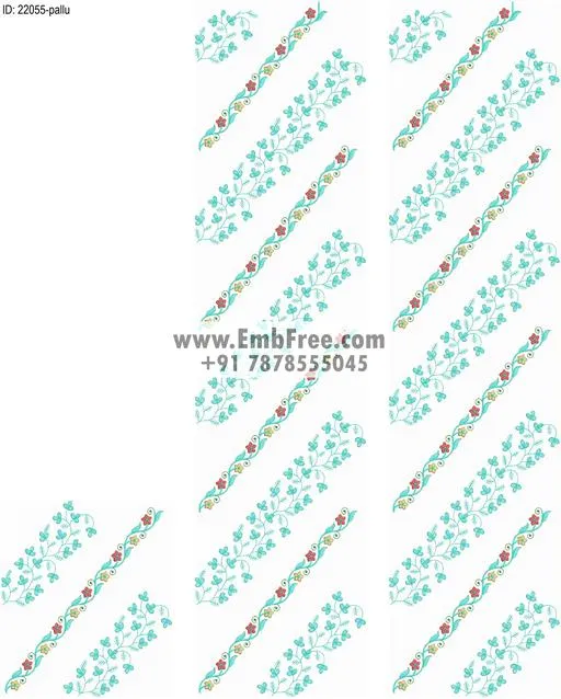 saree pallu skatt embroidery design-ID:22055