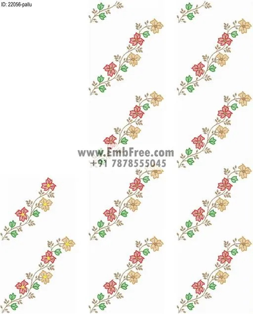saree pallu skatt embroidery design-ID:22056