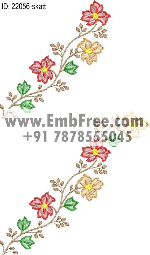 saree pallu skatt embroidery design thumbnail 2
