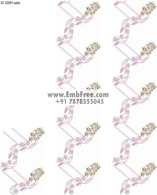 saree pallu skatt embroidery design-ID:22057