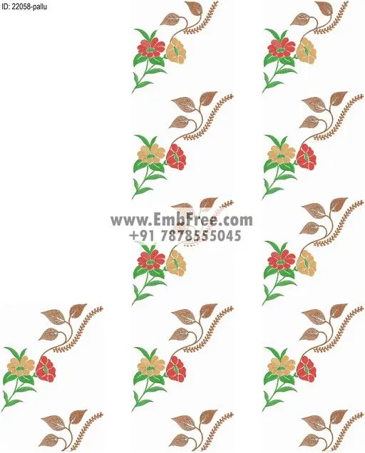 Embroidery designs for saree id:22058