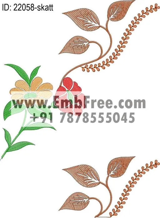 saree pallu skatt embroidery design thumbnail 2