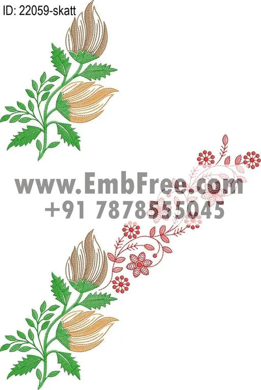 saree pallu skatt embroidery design thumbnail 2