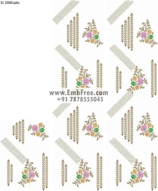 Embroidery designs for saree id:22060