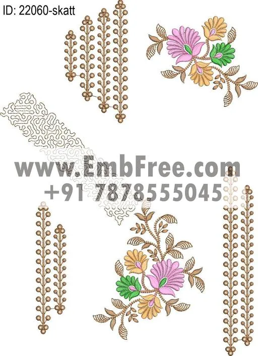 saree pallu skatt embroidery design thumbnail 2