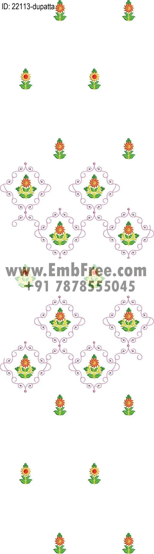 dupatta embroidery design-ID:22113