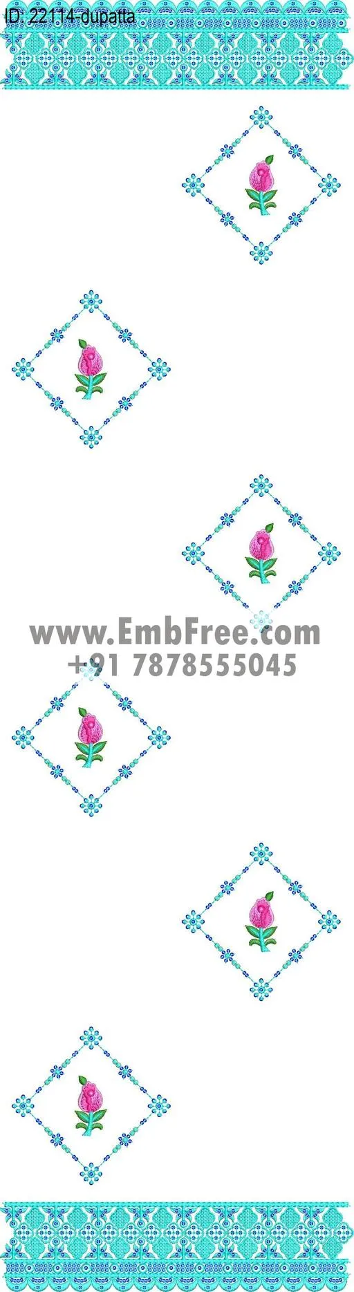 dupatta embroidery design-ID:22114