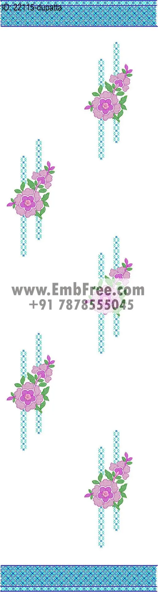 dupatta embroidery design-ID:22115