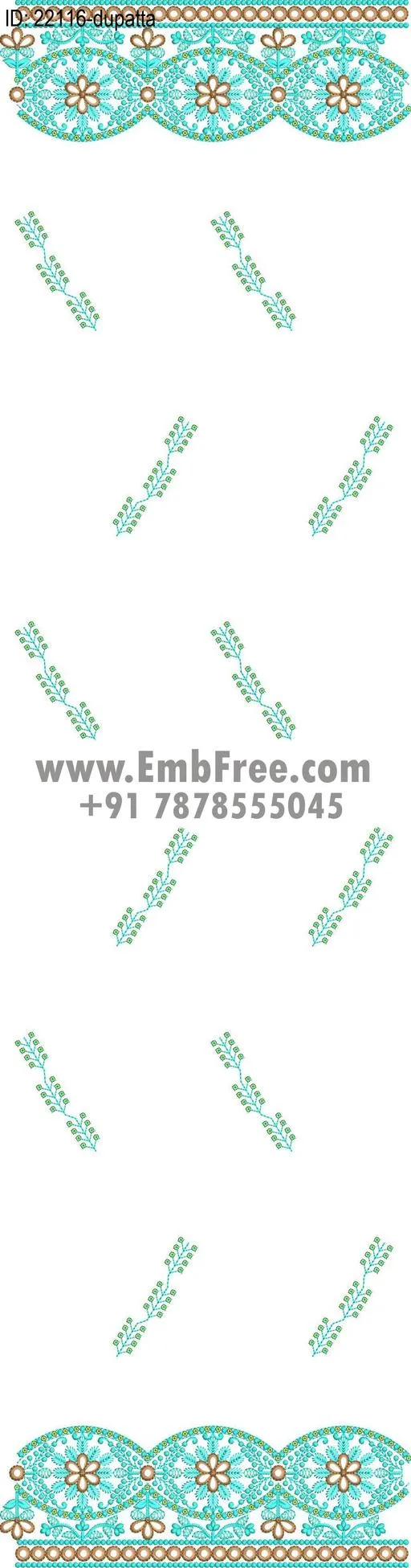 dupatta embroidery design-ID:22116