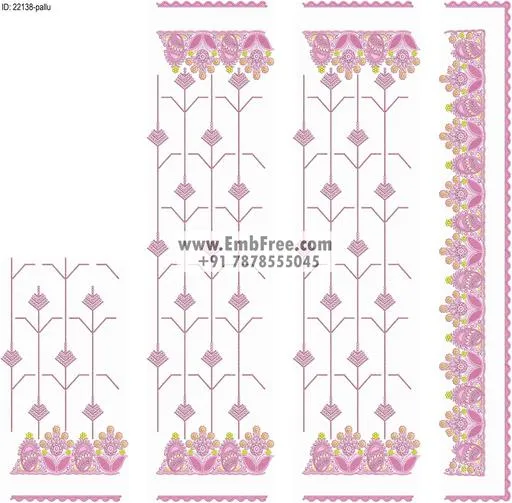 Embroidery designs for saree id:22138