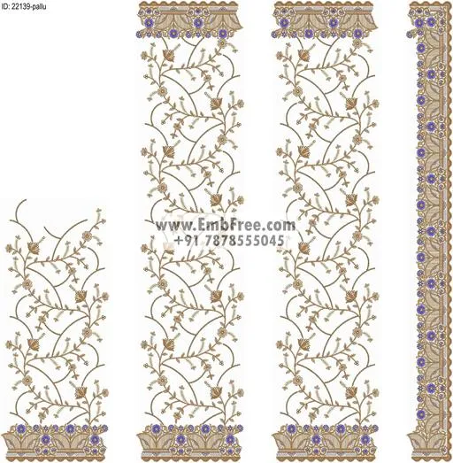 Embroidery designs for saree id:22139