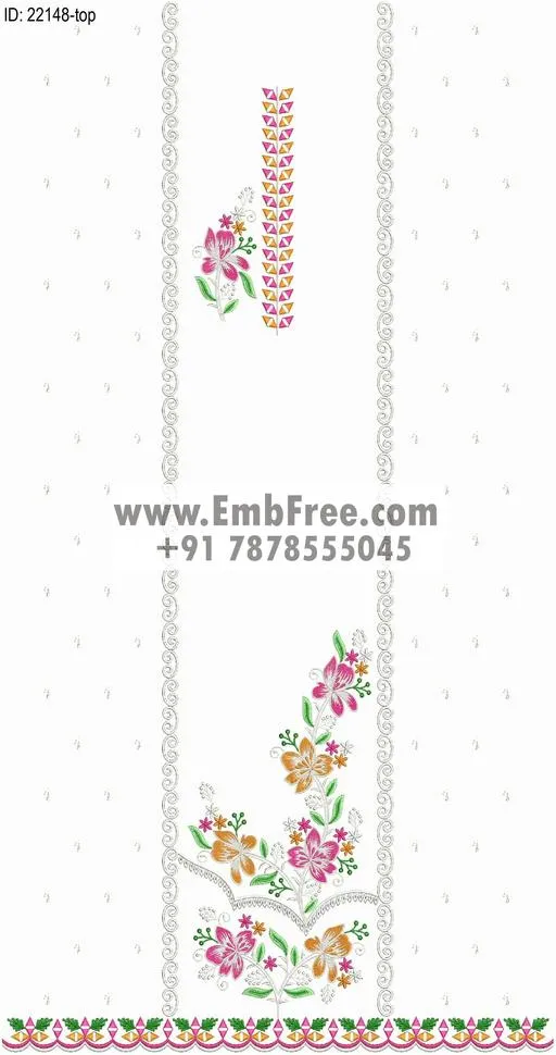 Embroidery Designs for dress id:22148