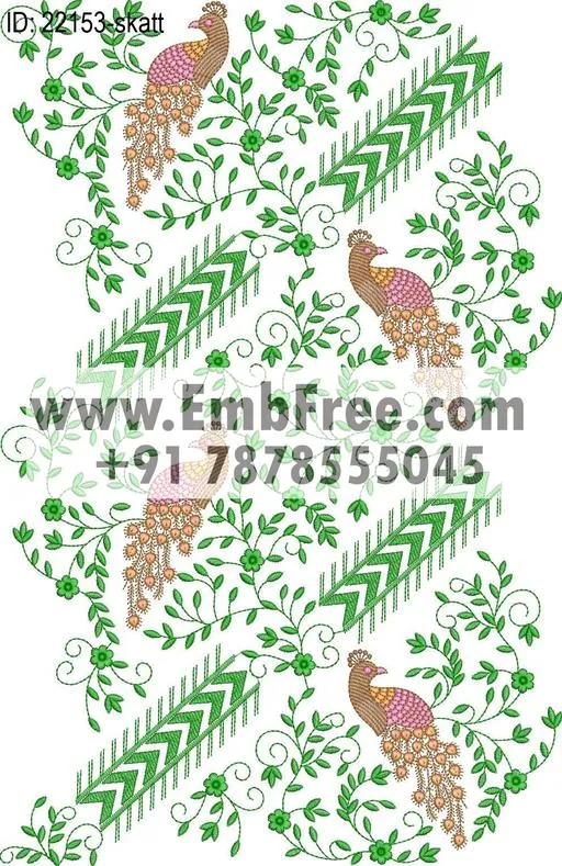 saree pallu skatt embroidery design thumbnail 2