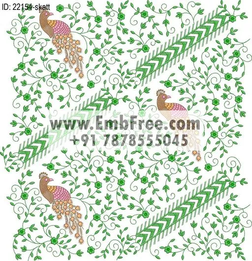 saree pallu skatt embroidery design thumbnail 2