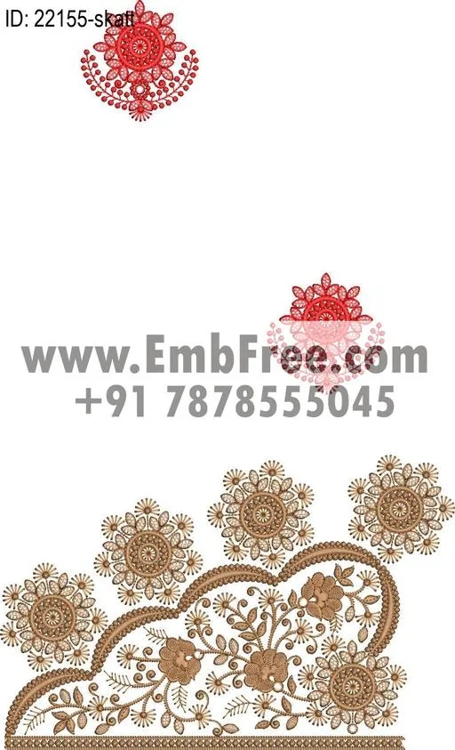 saree pallu skatt embroidery design thumbnail 2