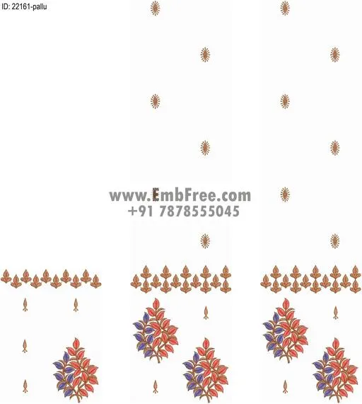 Embroidery designs for saree id:22161