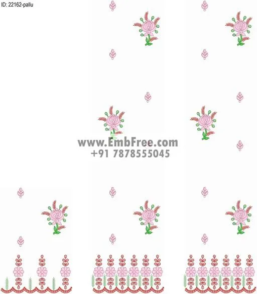 Embroidery designs for saree id:22162