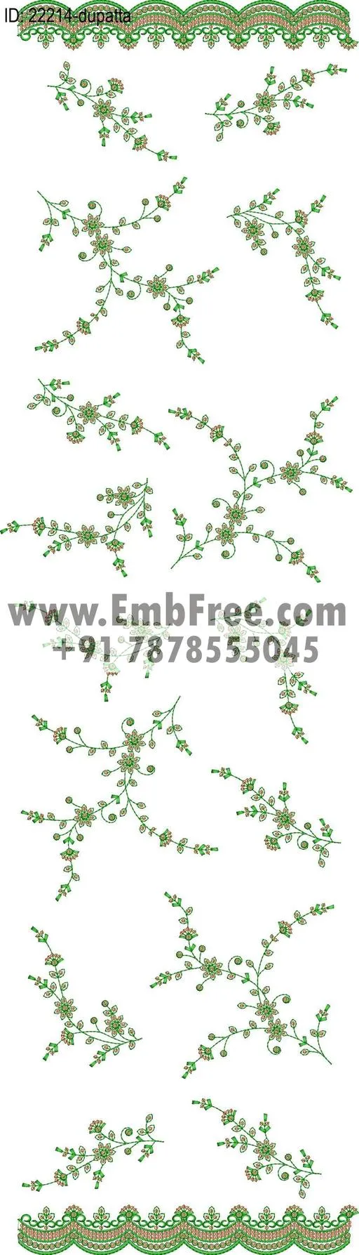 dupatta embroidery design-ID:22214