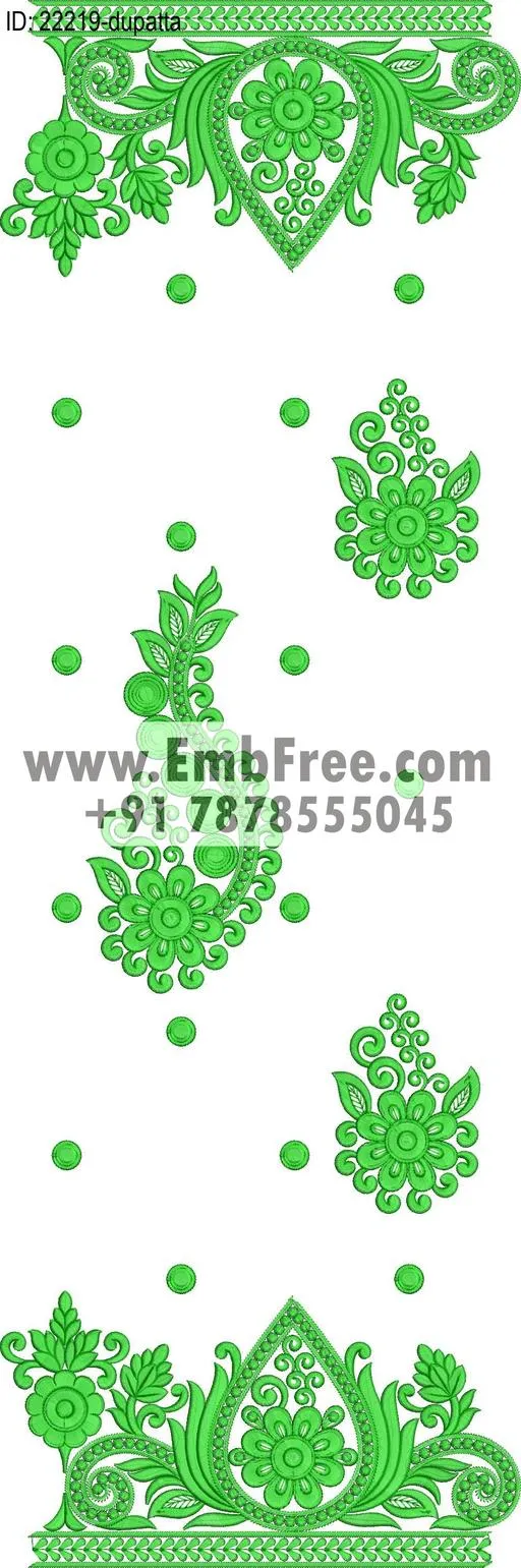 dupatta embroidery design-ID:22219