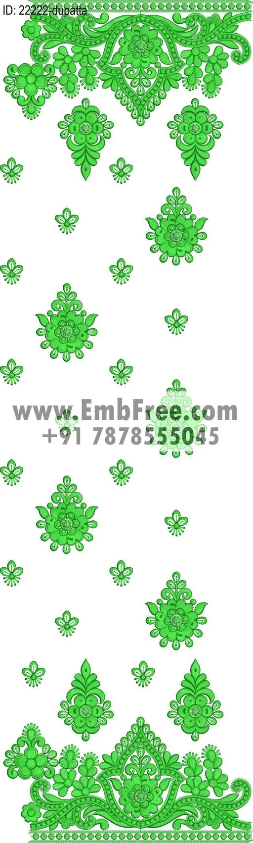 dupatta embroidery design-ID:22222