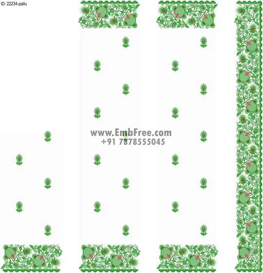 Embroidery designs for saree id:22234