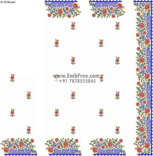 Embroidery designs for saree id:22236