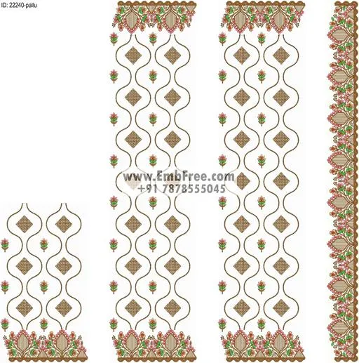Embroidery designs for saree id:22240