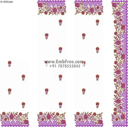 Embroidery designs for saree id:22242