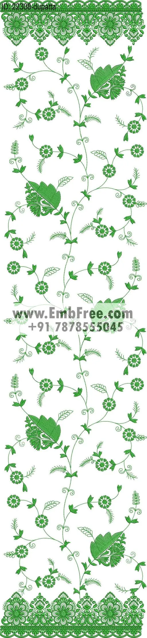 dupatta embroidery design-ID:22308