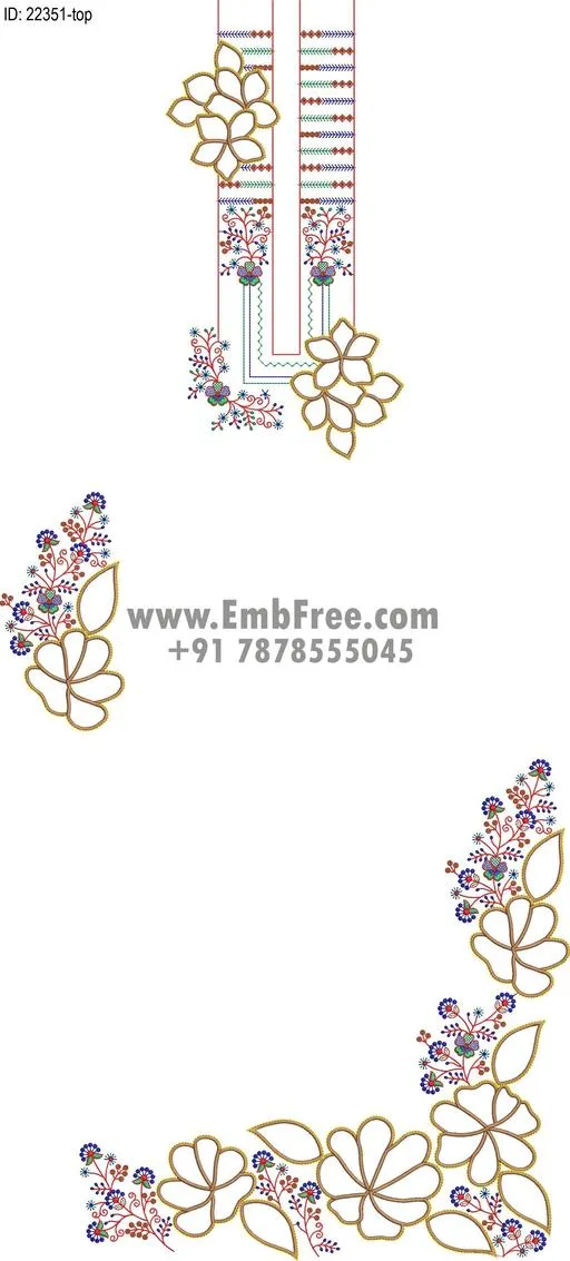 Embroidery Designs for dress id:22351