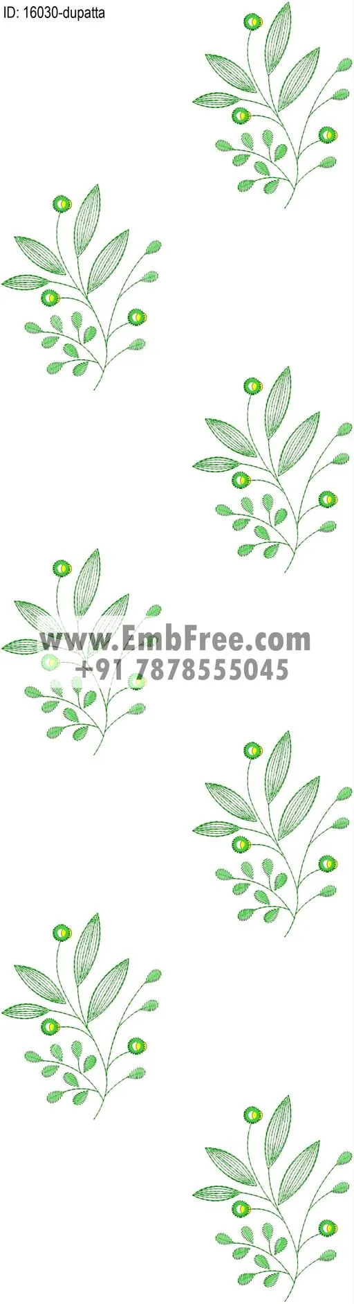 machine embroidery designs for  dupatta-ID:16030