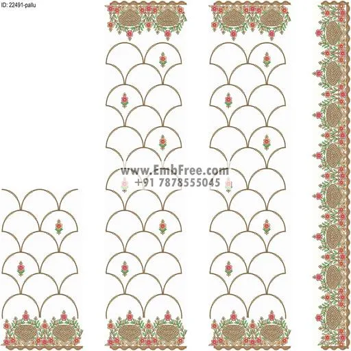 Embroidery designs for saree id:22491