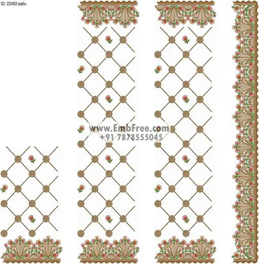 Embroidery designs for saree id:22492