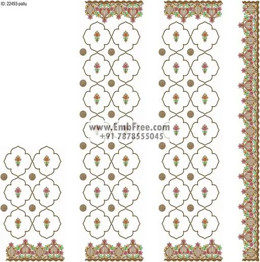 Embroidery designs for saree id:22493