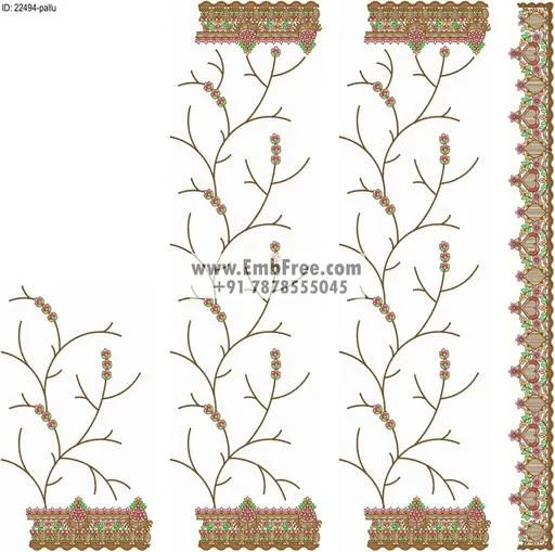 Embroidery designs for saree id:22494