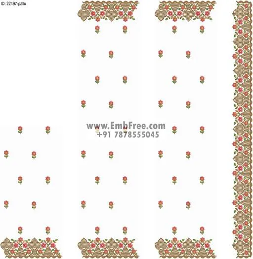 Embroidery designs for saree id:22497