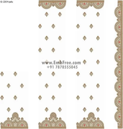 Embroidery designs for saree id:22574