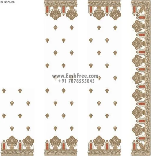 Embroidery designs for saree id:22575