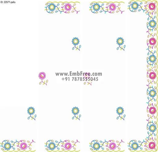 Embroidery designs for saree id:22577