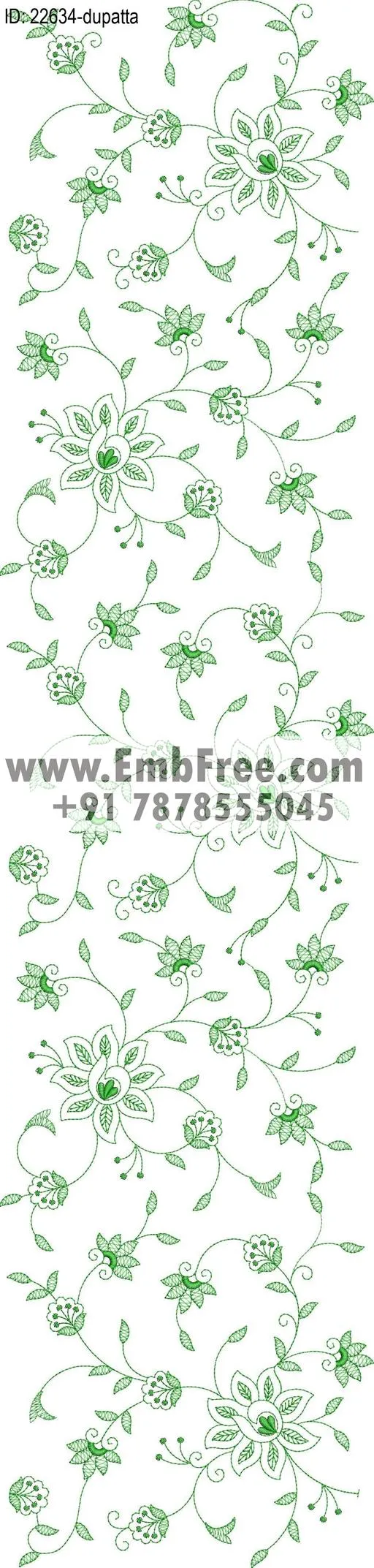 dupatta embroidery design-ID:22634