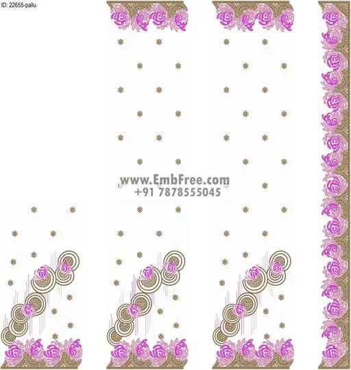 Embroidery designs for saree id:22655