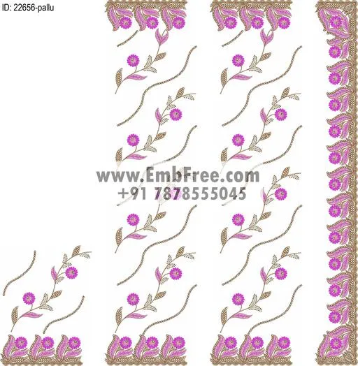 Embroidery designs for saree id:22656