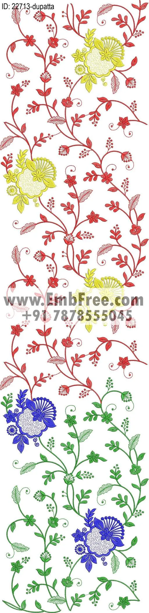 dupatta embroidery design-ID:22713