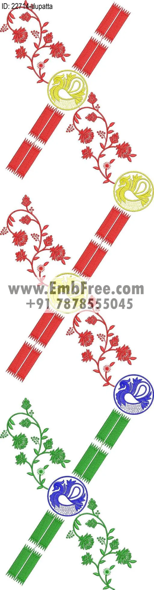 dupatta embroidery design-ID:22714