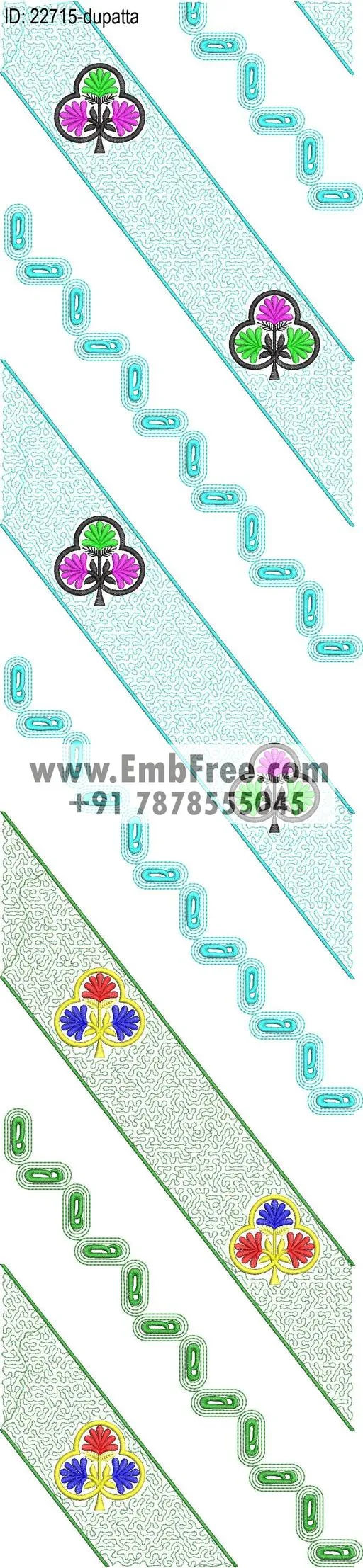 dupatta embroidery design-ID:22715