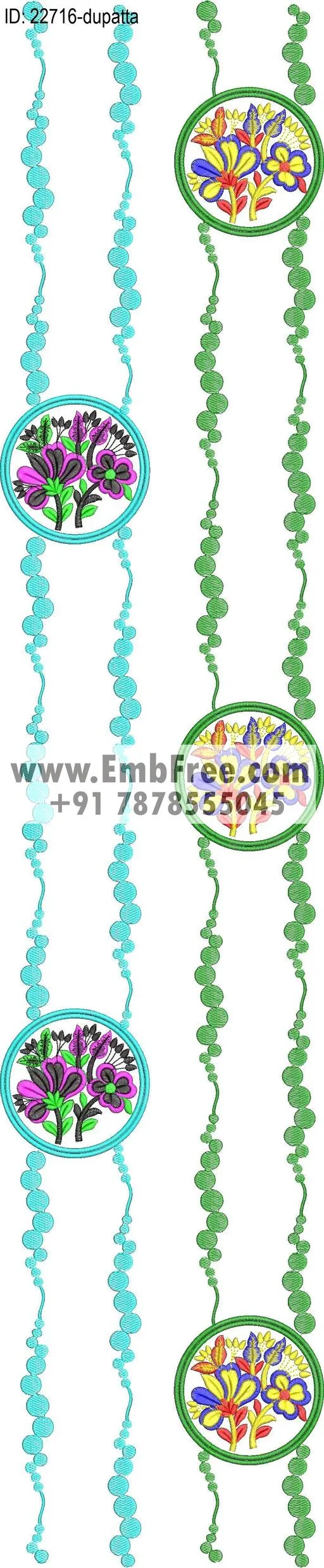 dupatta embroidery design-ID:22716