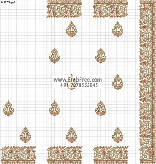 Embroidery designs for saree id:22732
