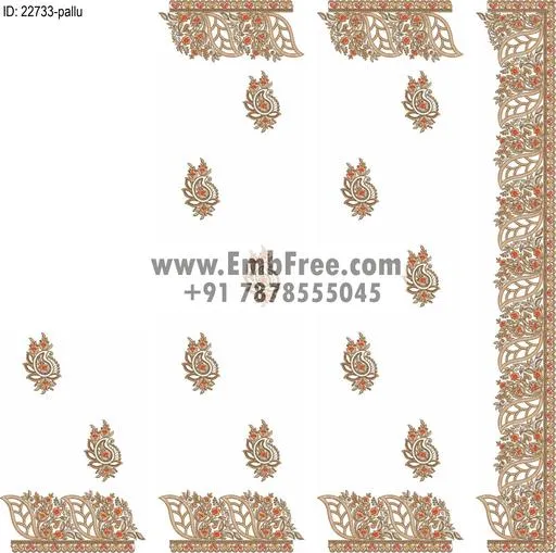 Embroidery designs for saree id:22733