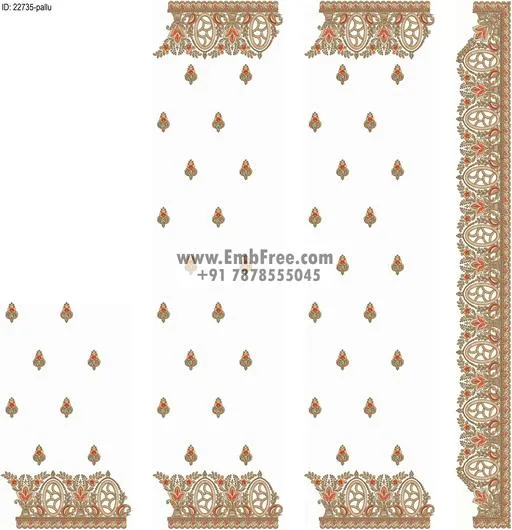 Embroidery designs for saree id:22735